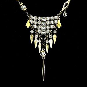 LMG#589 Rhinestone Hope Tassel Pendant Necklace